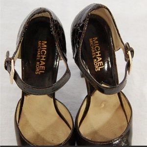 Michael Kors Alligator ankle strap heels size 7